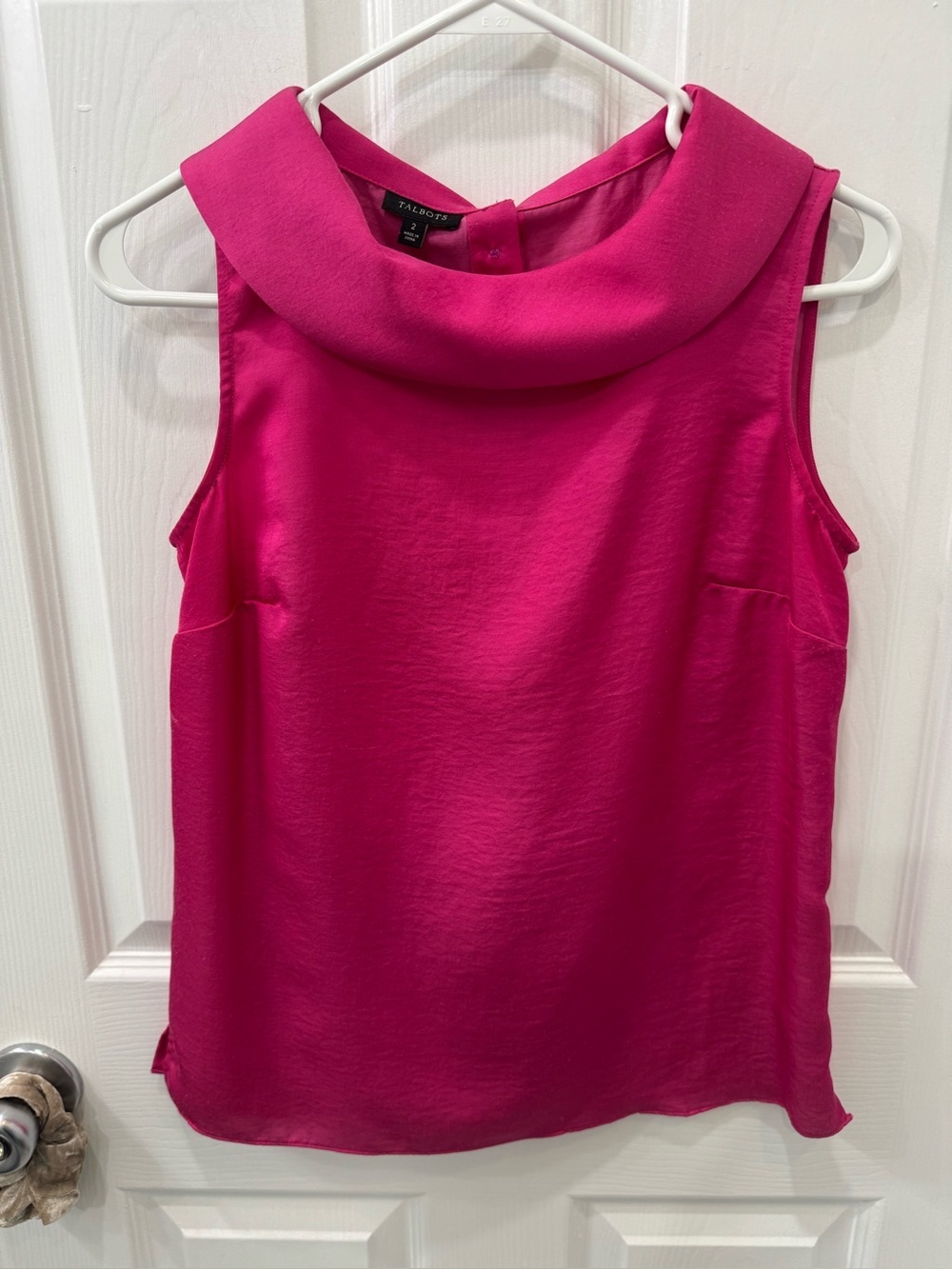 Talbots Sleeveless Cowl Neck Camisole - Hot Pink size 2- like new!
